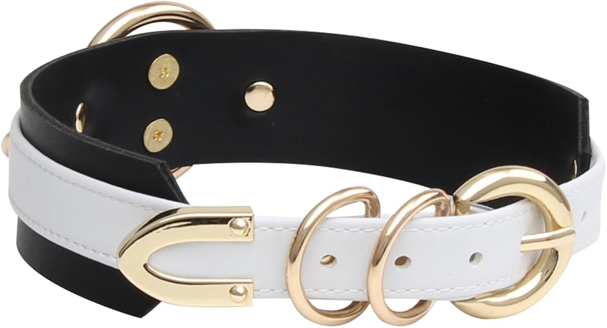 Lookook Fashion O-Ring Faux Leather Choker Necklaces Collar For Womens