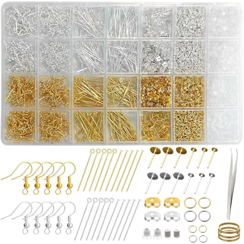 3780Pcs Earring Making Supplies Kit, Hardware Pieces Repair Parts With Hooks, Pins, Jump Rings, Backs, Posts and Findings for Jewelry Making