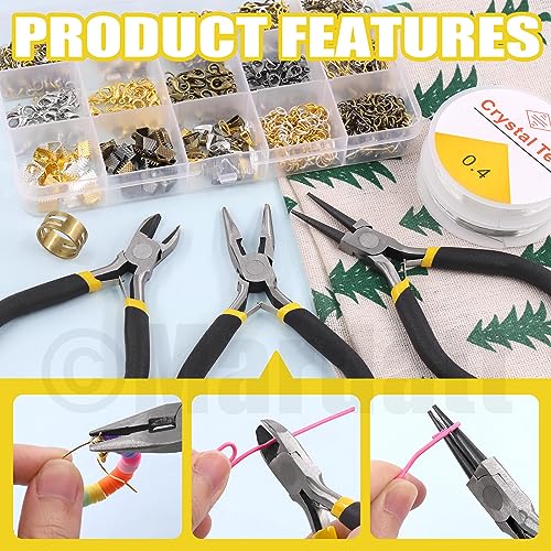 Mardatt 1587Pcs Jewelry Making Supplies Kit Includes Jewelry Pliers, Jewelry Wires, Jewelry Making Silver Charms, Chains, Jump Ring Opener and Tweezers Jewelry Accessories for Jewelry Repair - size: No.3-1587Pcs