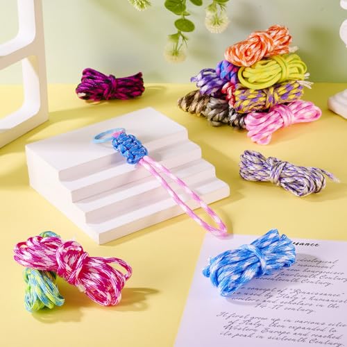 Cheriswelry 4mm Elastic Bracelet String Cord Soft Stretch Polyester Cord Chinese Knotting Cord for Necklace Bracelet Jewelry Making Macrame Sewing Supplies (15 Bundles)