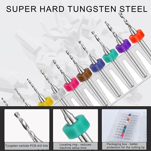 Micro Drill Bit Set, 10pcs Tungsten Drill Bits (1.1-2.0mm) for Jewelry, Models, Crafts, PCB, Hobby & Small Drilling Projects - color: (1.1-2.0) mm drill bit