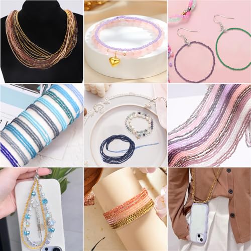 30 Strands 32 Faceted Glass Beads for Jewelry Making 4500pcs 2mm Miny Spacer Bead Round Small Craft Glass Beads for Bracelets Necklaces Earrings (Purple Series) - color: Purple