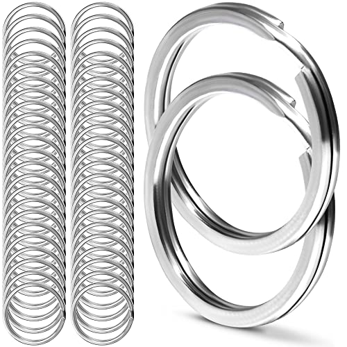 CREST Surgical and Marine Grade Stainless Steel Split Ring for Keychains SS316L Key Rings for Car Keys - color: 50-pack