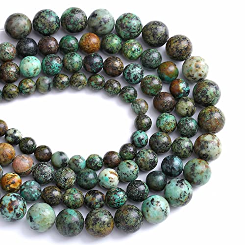 12MM 30PCS Natural Stone Green African Turquoise Spacer Loose Beads for Jewelry Making DIY Bracelet Necklace - color: African Turquoise, size: 12mm