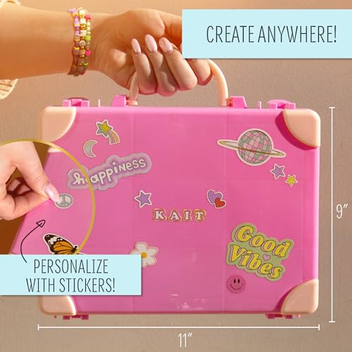 STMT Personalized Jewelry Studio, Create Over 50 Premium Pieces, Trendy Bracelet Making Kit, Includes Metal Bracelet Charms, Removable Beading Tray & Jewelry Making Supplies, Great Teen Girl Gifts - style: Personalized
