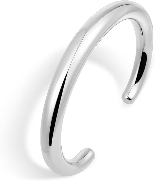 Gold Cuff Bangle Bracelets For Women Chunky 18k Gold Plated Stainless Steel Bracelet Non Tarnish Lightweigt Minimalist Jewellery Gift