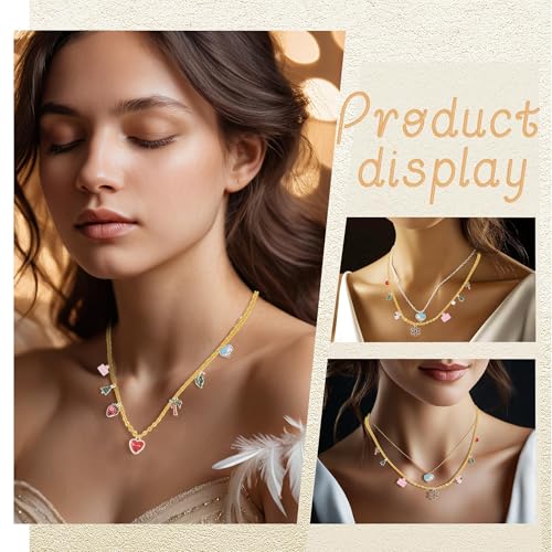 HUISUYTON 18K Gold Necklace Chain Kit for Jewelry Making, 59FT 12Rolls Bracelet Chains with Charms/Pliers/Jump Rings/Lobster Clasps Accessories for DIY Necklace Bracelet Making - color: 18k Gold Plated and Stainless Steel Silver-59Ft+Pendants