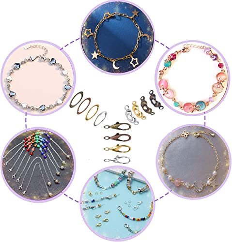 Olylkx 720pcs Lobster Claw Clasps, Bead Tips Knot Covers, Open Jump Ring Connectors, Jewelry Making Accessories Set (12 Styles)