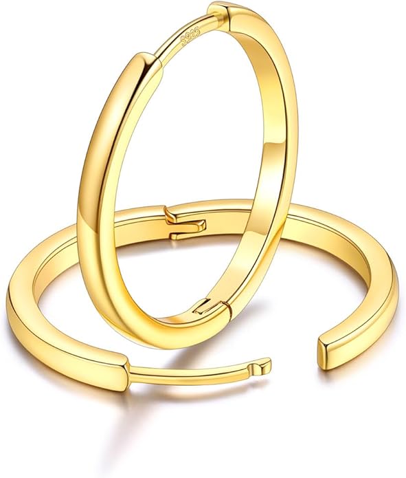 FaithHeart Sterling Silver Hoop Earrings for Women, Hypoallergenic Huggie Hoop Earrings Lightweight Small Cartilage Earrings Hoop Earring Dainty Everyday Earrings 6/8/10/12/14/15/16/18/20mm