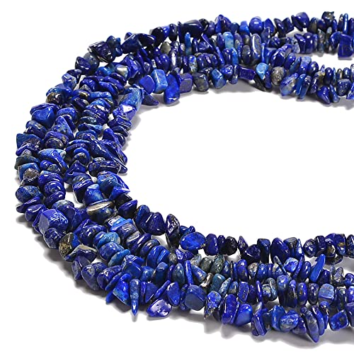 7-8mm Natural Blue Lapis Lazuli Gemstone Chips Loose Beads Semi Precious for Jewelry Making DIY Handmade Craft Supplies 1 Strand per Bag Approxi 34" - color: Blue Lapis Lazuli Chips