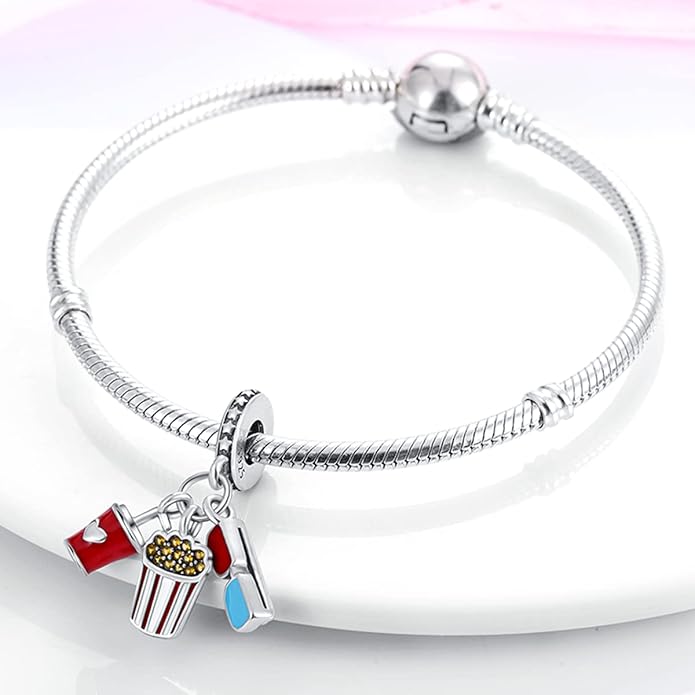 Parmuz 925 Sterling Silver Charm for Bracelet Necklace Dangle Love Mom Ocean travel Butterfly Party Charm Beads Pendants DIY Jewelry for Women