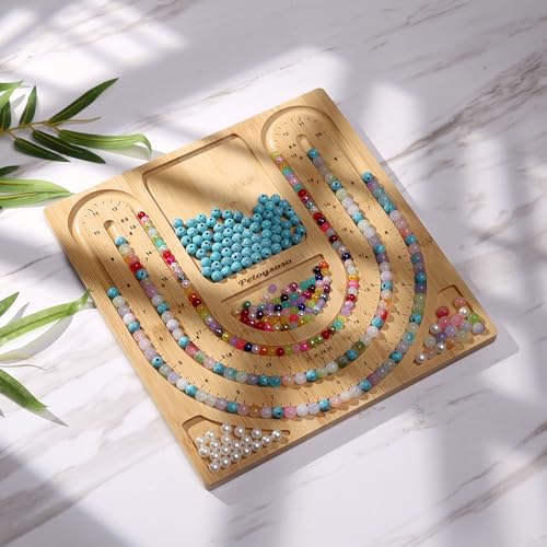 Petoysoso Bamboo Bead Board for Jewelry Making - Necklace and Bracelet Beading Board - Jewelry Making Supplies - color: Bead Board-Necklace