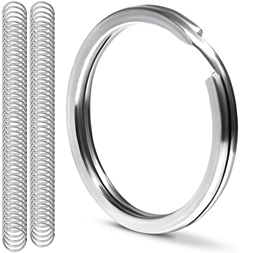 CREST Surgical and Marine Grade Stainless Steel Split Ring for Keychains SS316L Key Rings for Car Keys - color: 100-pack