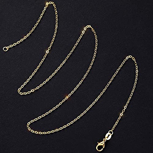 50 Pack Silver Plated Necklace Chains Bulk, Cable Chain Pack for Jewellery Making - color: Gold, size: 20 Inch