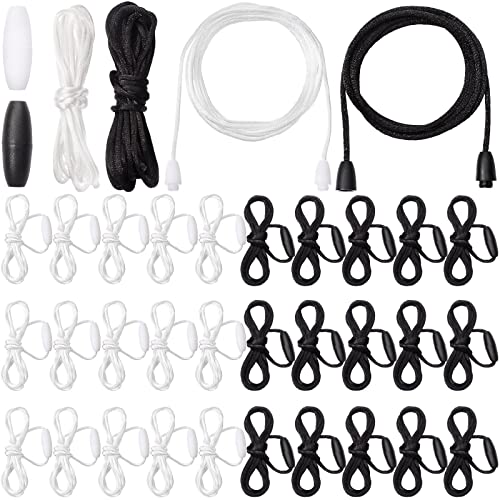 30 Sets Replacement Necklace Cords with Breakaway Clasps DIY Nylon Lanyard Necklace Cord and Plastic Clasp Buckle Breakaway Safety for Pendant(Black, White) - color: Black, White