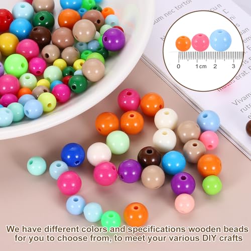 HARFINGTON 200pcs Cream Pink Acrylic Round Beads 10mm Dia 1.9mm Hole Plastic Resin Smooth Balls Loose Bead for Jewelry Making Bracelets Necklace Earrings DIY - color: Cream Pink, size: 10mm