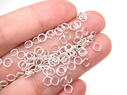 ALL in ONE 15 Gram/300pcs 4mm Silver Plated Open Jump Ring with 5 Gram Storage Box - color: Sliver, size: 4mm