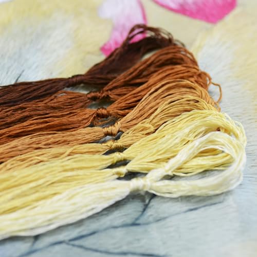 8 Skeins Mulberry Silk Floss Embroidery Thread Floss-Cross Stitch Threads China Silk Woven Jewelry Threads DIY Sewing Kits (16) - color: 16