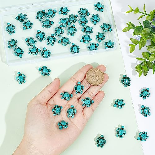 NBEADS 4 Strands About 112 Pcs Turquoise Beads, Turtle Charms Synthetic Beads Howlite Gemstone Sea Animal for Jewelry Making DIY Bracelet Necklace,G-NB0004-37-US6 - color: Turquoise Turtle 112 Pcs