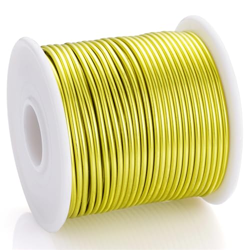12 Gauge Yellow Green Aluminum Craft Wire (105FT) - Anodized for Jewelry Making, Beading Floral, Plant Gardening, Sculpting & Modeling Craft Wire (Yellow Green #7, 2mm) - color: Yellow Green #7