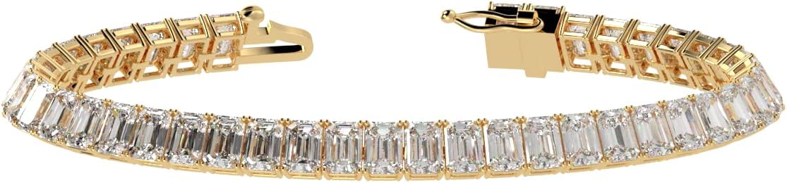 Houston Diamond District 2 to 28 Carat Lab Grown Diamond Classic Tennis Bracelet, 4-Prong Setting for Women (E-F Color, VS2-SI1 Clarity)
