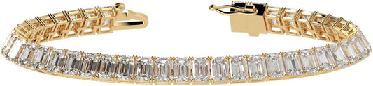 Houston Diamond District 2 to 28 Carat Lab Grown Diamond Classic Tennis Bracelet, 4-Prong Setting for Women (E-F Color, VS2-SI1 Clarity)