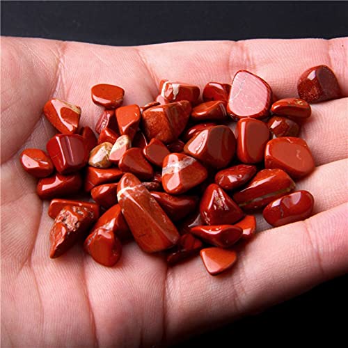 Natural 500 pcs Red Jasper No Hole Undrilled Irregular Chip Gemstone Beads Rock Gravel Crystal Tumble Minerals Gravel Specimen Energy Decorative Stone Fish Tank Stone - color: Red Jasper