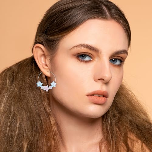 120 Pcs Earring Making Hoops, 20mm 25mm 30mm 35mm Earring Hoops for Jewelry Making, Round Hoop Earrings Findings, Wine Glass Charm Rings Open Earrings Beading Hoop for DIY Jewelry Crafts (Silver)