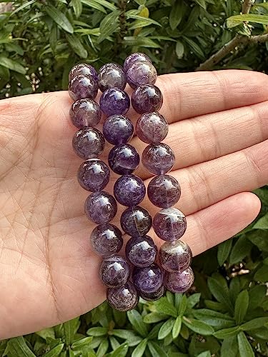 GAF TREASURES Grade A ++ Gemstone Round Bead Adjustable Bracelet 10mm, Genuine Crystal Bead Bracelet, Gift for Men & Women - color: Amethyst