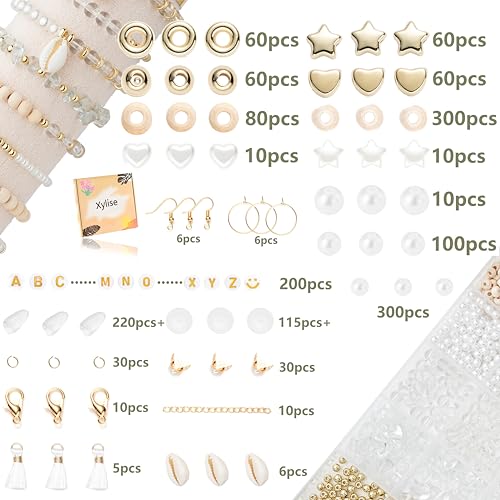 Xylise Jewelry Making Supplies Kit Natural Stone Beads for Irregular Natural Stone with for DIY Craft Bracelet Necklace Earrings for Adults (Transparent) - color: Transparent