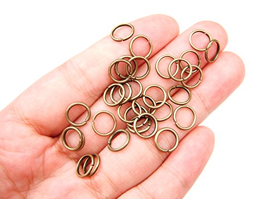 ALL in ONE 16 Gram/100pcs 8mm Antique Bronze Plated Open Jump Ring with Storage Box - color: Antique Bronze, size: 8mm