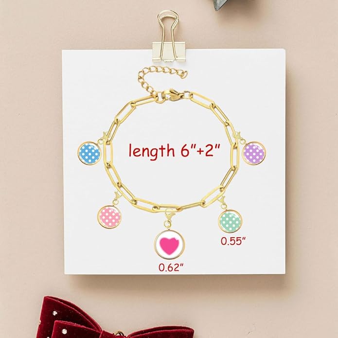 Charm Bracelet Box Set, 5 Interchangeable Charms and 1 Charm Bracelet