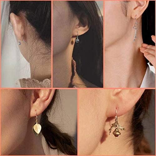 925 Sterling Earring Hooks 200PCS Silver+14K Gold Jewelry Making Supplies Hypoallergenic Ear Wires Fish Hook Earring Findings with 200PCS Clear Rubber Earrings Backs for DIY Jewelry Making Bulk - color: 200pcs gold and silver