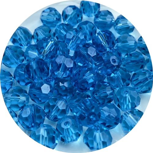 Crystal Glass Beads 500 Pieces 3mm Round Faceted Glass Spacer Beads for Jewelry Making Bracelet Earring Necklace DIY Craft Supplies(Lake Blue) - color: Lake Blue, size: 3mm