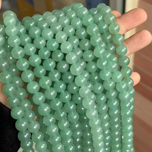 MJDCB Natural Stone Beads Green Aventurine Round Loose Beads for Jewelry Making DIY Bracelet Necklace (10mm) - color: Aventurine, size: 10mm
