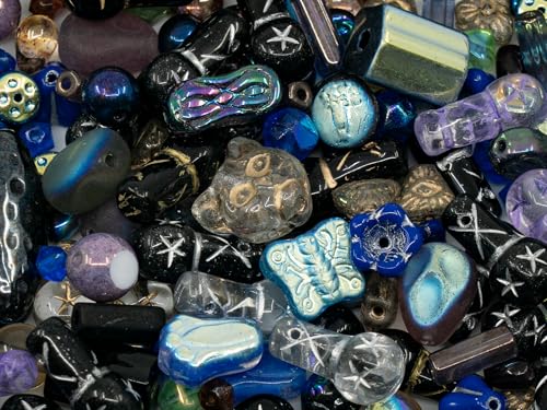 1.4oz (40g) Limited Mix of Czech Glass Bead, Set Kit for Hand Made, BG Blue AB - color: BG Blue