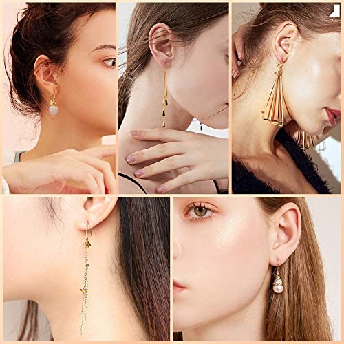 925 Sterling Earring Hooks 200PCS Silver+14K Gold Jewelry Making Supplies Hypoallergenic Ear Wires Fish Hook Earring Findings with 200PCS Clear Rubber Earrings Backs for DIY Jewelry Making Bulk - color: 200pcs gold and silver