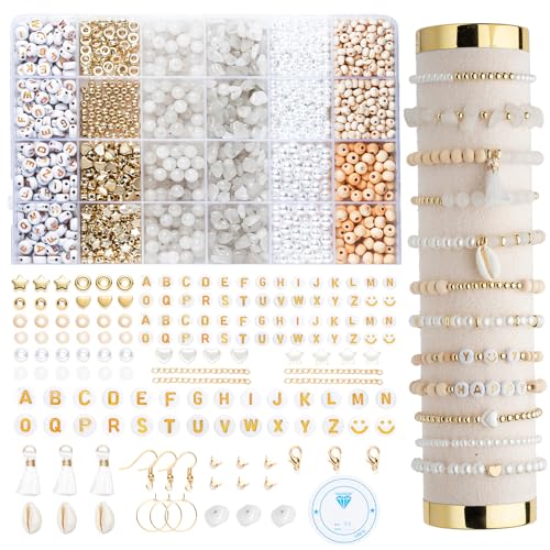 Xylise Jewelry Making Supplies Kit Natural Stone Beads for Irregular Natural Stone with for DIY Craft Bracelet Necklace Earrings for Adults (White Jade) - color: White Jade