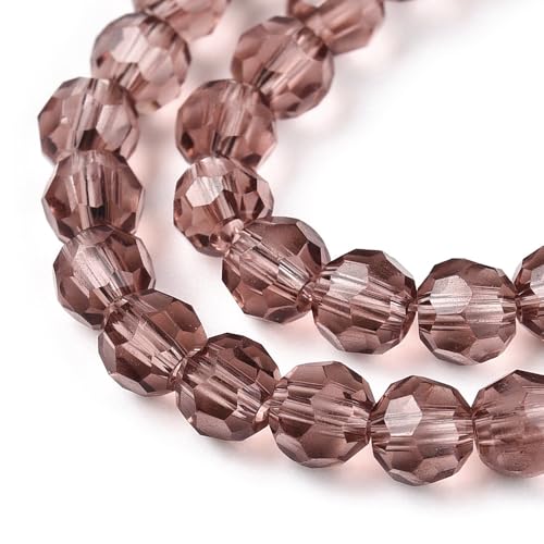Perlin Czech Bohemian Crystal Glass Beads Faceted Round 4mm 90 Pieces Loose Spacer 1 Strand Beads for DIY Jewelry Earrings Necklace Bracelet Making (Purple) - color: purple
