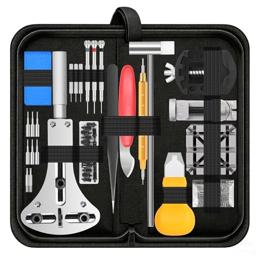 Singcci Watch Repair Kit, 151 PCS Professional Watch Battery Replacement Tool Kit, Watch Strap Bracelet Removal Tool with Carrying Case and Instructions