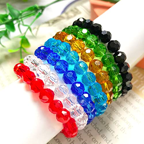 Jmassyang 100 Pieces 8mm Faceted Round Crystal Glass Beads Spacer Beads for Jewelry Making, Bracelets Necklaces Earrings Wind Chimes Suncatchers(Crystal Clear) - color: Crystal Clear, size: 8mm