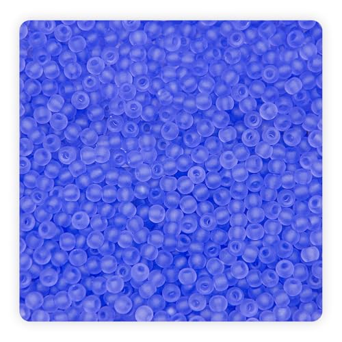 4mm Frosted Glass Seed Beads Bulk, 1000pcs Small Round Glass Bead Matte Loose Spacer Beads for Beading, Friendship Bracelet, Pendants, Key Chains, Necklaces, Hairpins, Light Purple