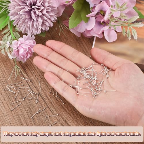 MECCANIXITY 200Pcs Plated Ball Head Pins Jewelry Making 24 Gauge 16mm Wire Head Pins Brass Ball Head Pins End Head Pins for DIY Craft Necklaces Bracelets Earrings, Bronze and Silver - color: Bronze and Silver, size: 16mm