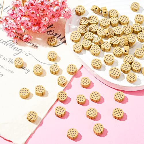 Airssory 100 Pcs Handmade Polymer-Clay Food Biscuits Cookie Beads Spacer for Bracelets Jewelry Necklace Earring Making - color: Biscuits Cookie Beads_100 Pcs