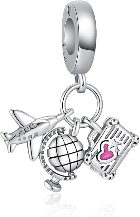 Birthday Fashion Love Heart Dangle Charm 925 Sterling Silver Charms fits Bracelets and Necklace Pendant Bead Charms Jewelry Present for Women Family Friends
