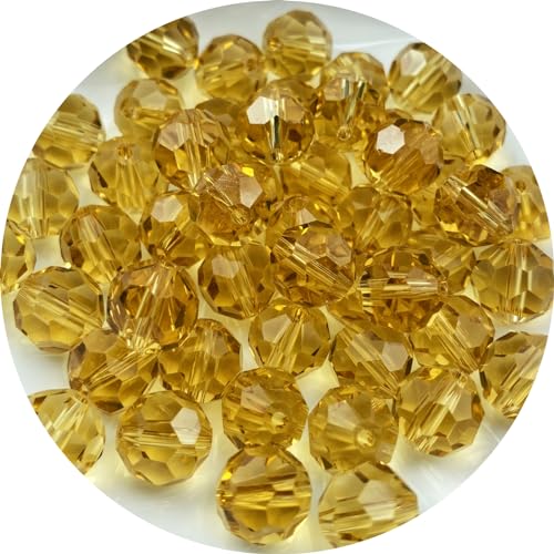 Crystal Glass Beads 400 Pieces 4mm Round Faceted Glass Spacer Beads for Jewelry Making Bracelet Earring Necklace DIY Craft Supplies(Champagne) - color: Champagne, size: 4mm
