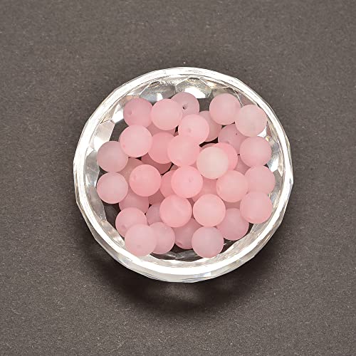 6mm Rose Quartz Matte Round Natural Gematone Loose Beads for Jewelry Making DIY 1 Strand 15" - color: Matte Pink Rose Quartz, size: 6mm