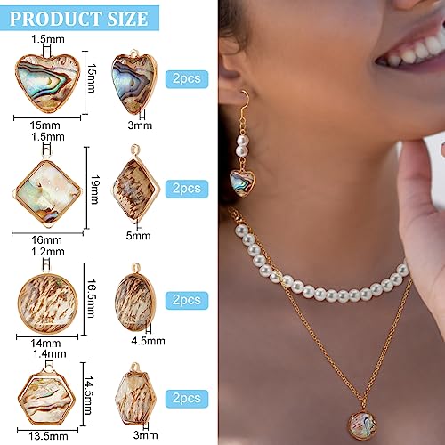 BENECREAT Abalone Shell Charms, Paua Shell Pendant Shell Charms for Jewelry Making - color: 4 Style