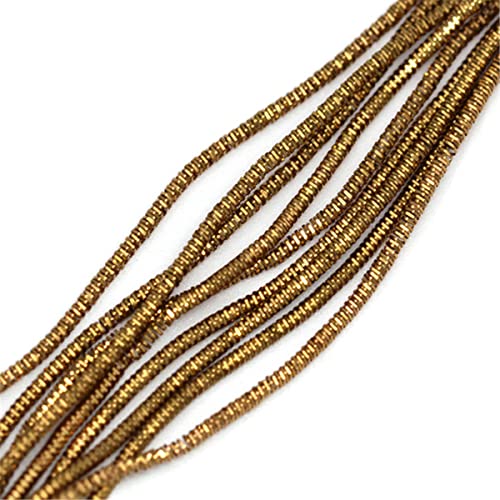 ECYC Ltd 10g 1.5mm French Bullion Wire, Spiral Copper Coil Wire French Coil Embroidery Wire French Metallic Wire Flexible Jewelry Wire for Embroidery, Beading, Jewelry Making, Garment Design - color: Brown