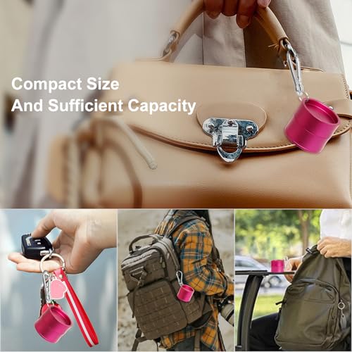 Mini Travel Ring Holder Keychain, Portable Jewelry Holder Keychain with Protective Sponge, Small Necklace Earrings Case for Gym Sports Bag Purse - color: 1-Tier Pink